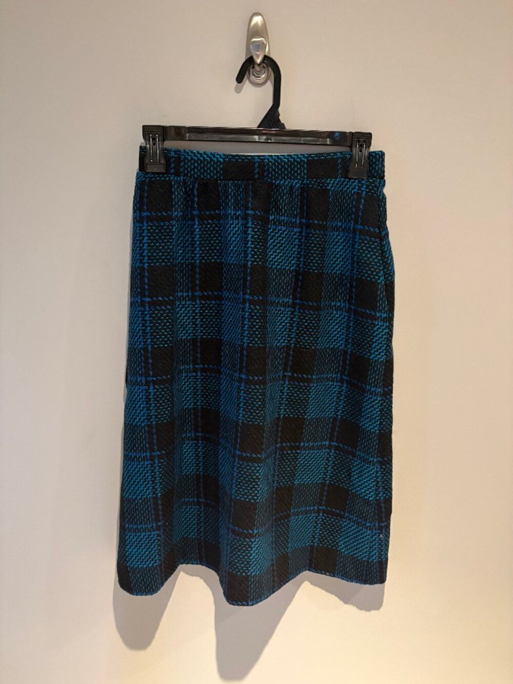 Vintage Plaid/Houndstooth Wool Pencil Skirt